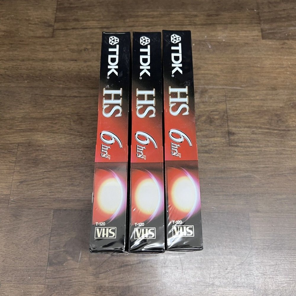 Lot of 3 TDK Premium Quality HS 6 Hours T-120 Blank‎ VHS Tapes Sealed